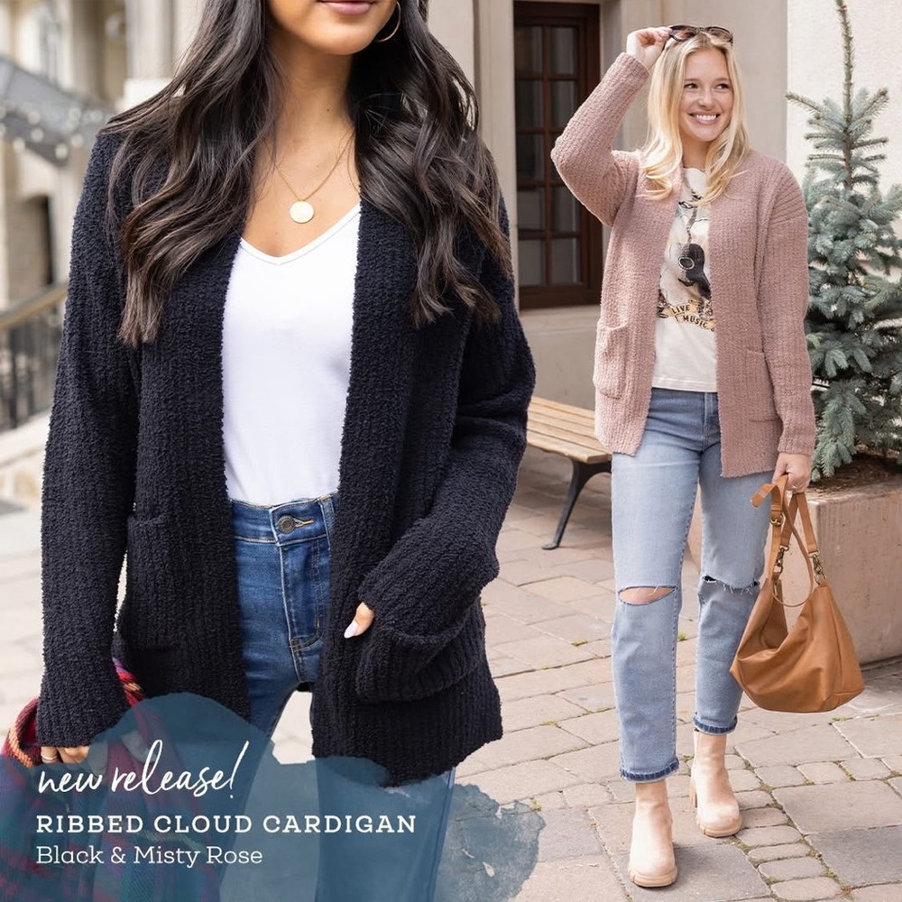 Grace & Lace Cozy Cardigan - Misty Rose